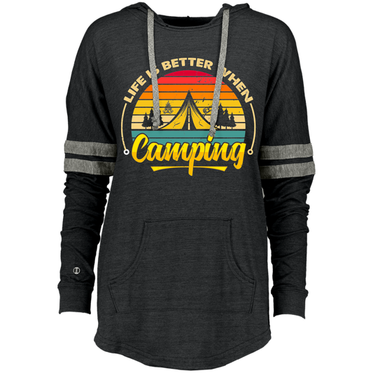 Ladies Hooded Low Key Pullover_camping