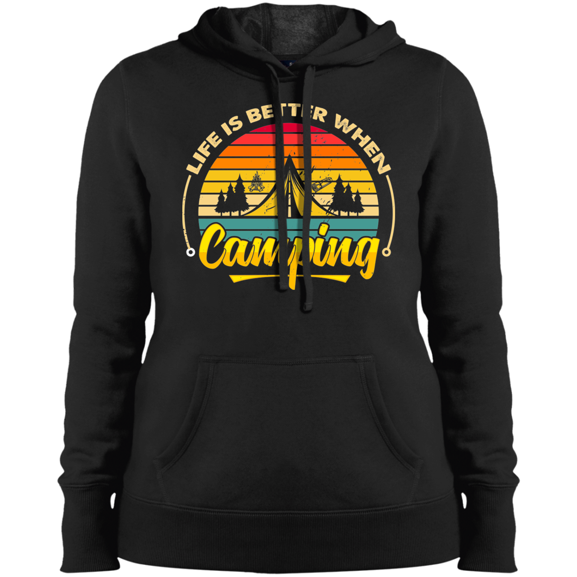 Ladies' Pullover Hooded Sweatshirt_camping