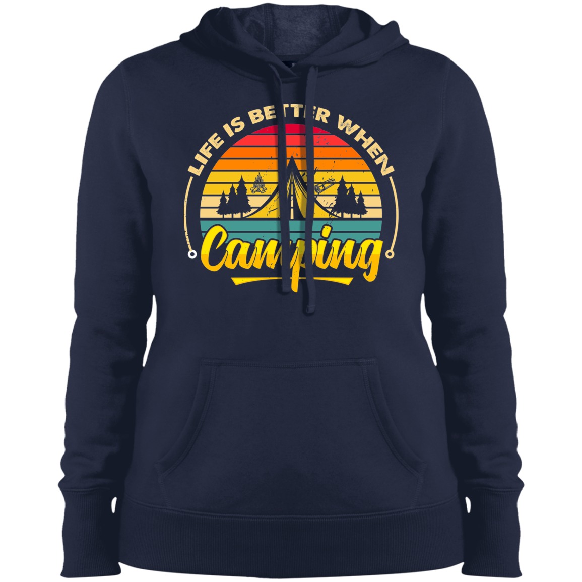 Ladies' Pullover Hooded Sweatshirt_camping