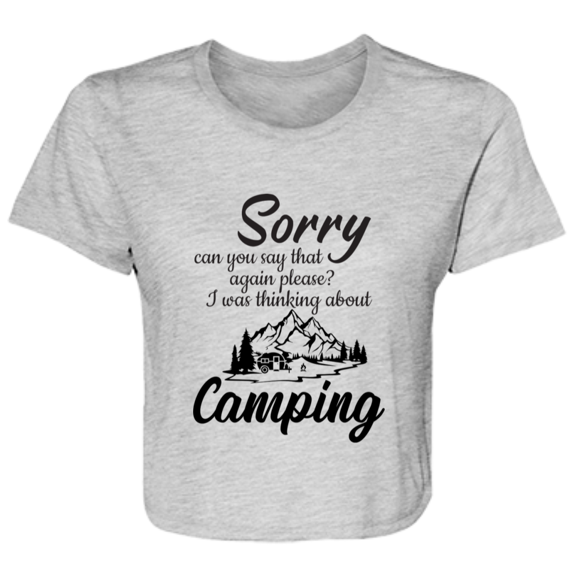 Ladies' Flowy Cropped Tee_camping