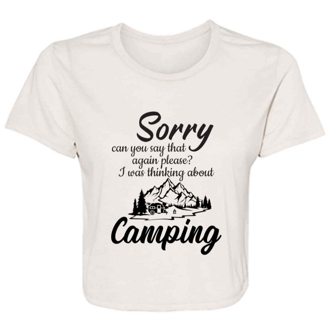 Ladies' Flowy Cropped Tee_camping