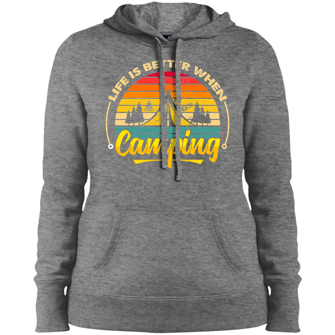 Ladies' Pullover Hooded Sweatshirt_camping