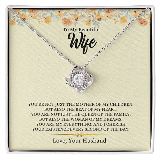 To My Beautiful Wife | Love Knot Necklace