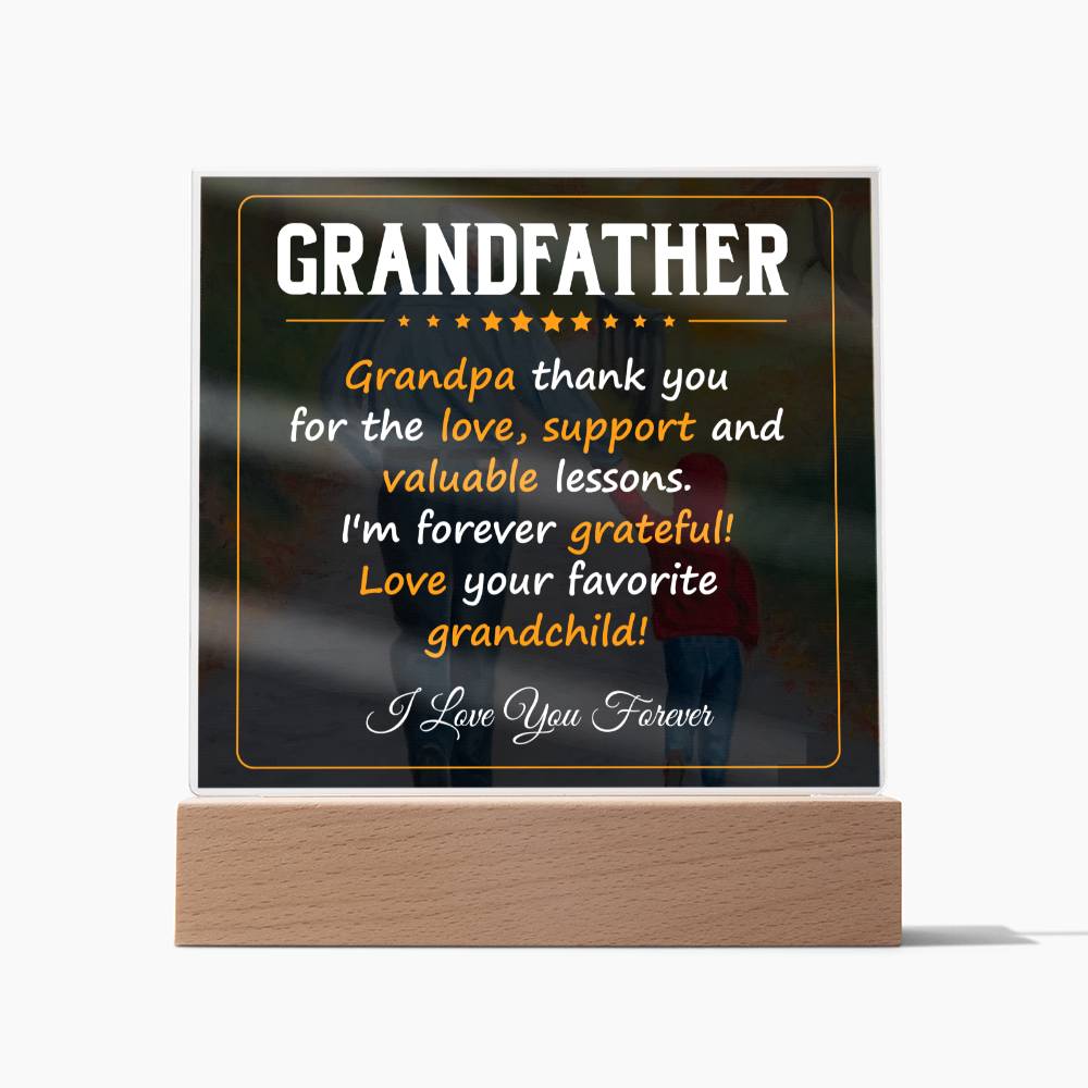 To My Grandfather | I Love You | Acrylic Square Plaque