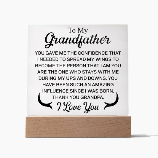 To My Grandfather | I Love You | Acrylic Square Plaque