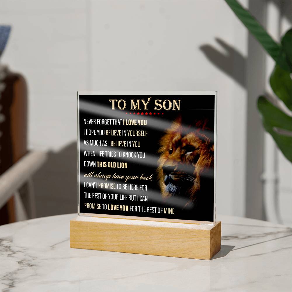 To My Son | I Love you| Acrylic Square Plaque