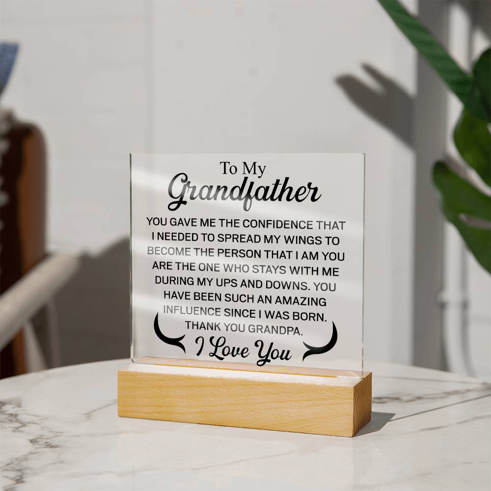 To My Grandfather | I Love You | Acrylic Square Plaque