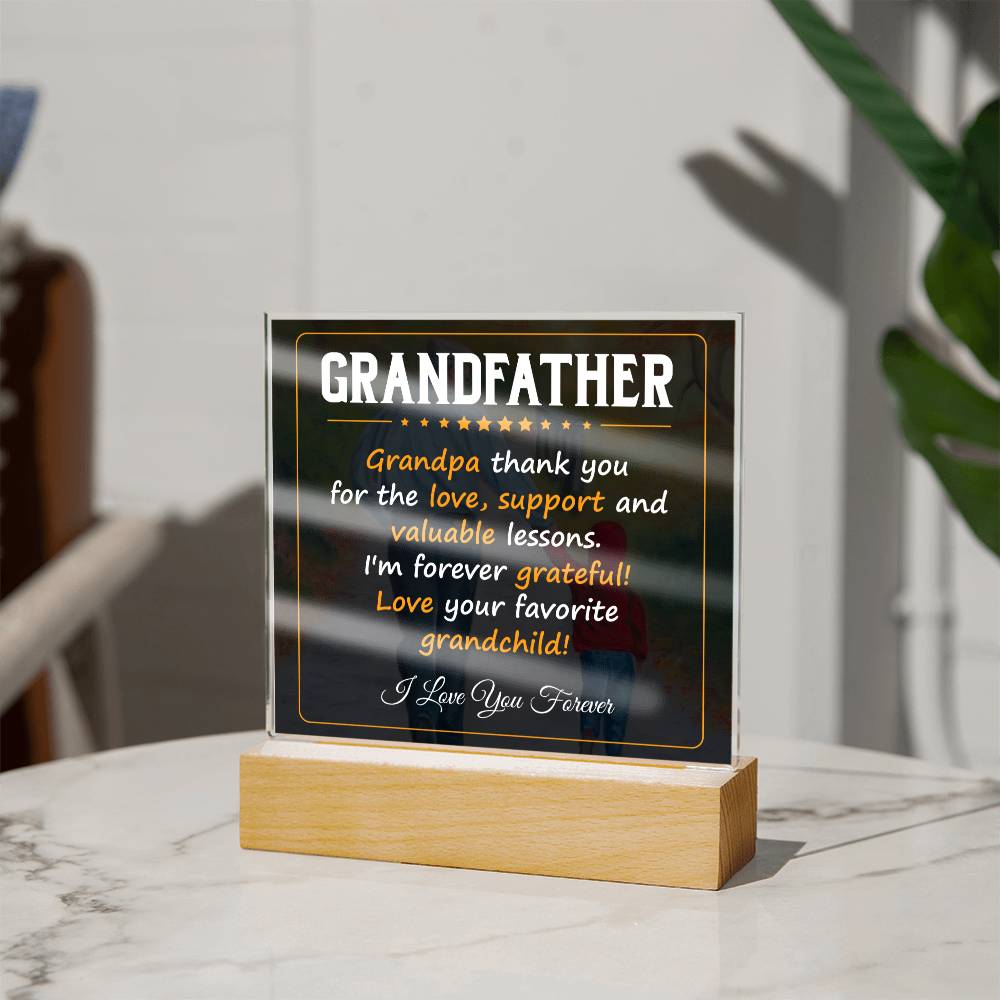 To My Grandfather | I Love You | Acrylic Square Plaque