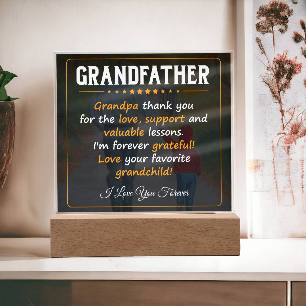 To My Grandfather | I Love You | Acrylic Square Plaque