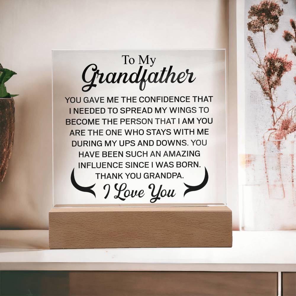 To My Grandfather | I Love You | Acrylic Square Plaque