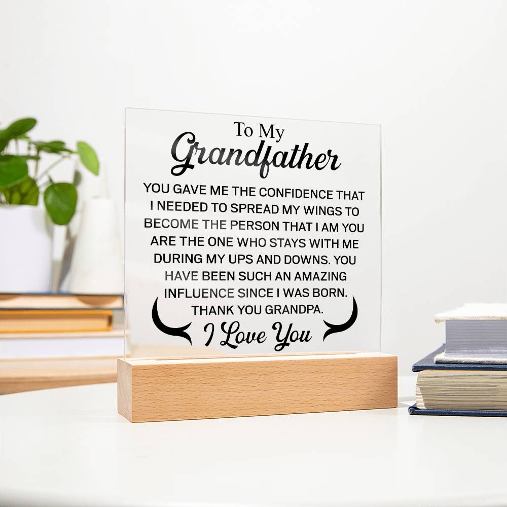 To My Grandfather | I Love You | Acrylic Square Plaque