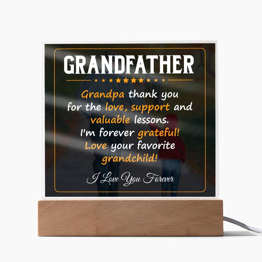 To My Grandfather | I Love You | Acrylic Square Plaque