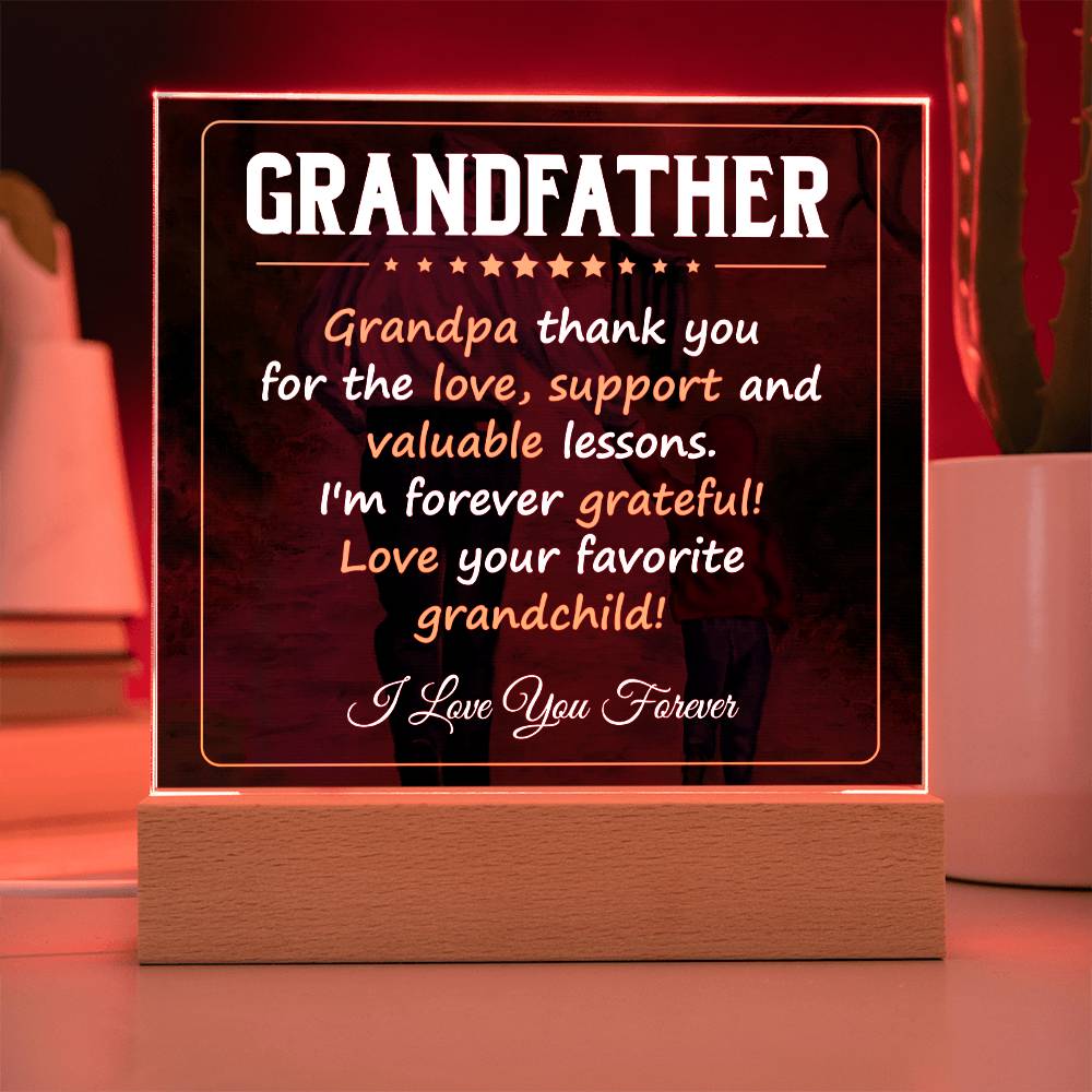 To My Grandfather | I Love You | Acrylic Square Plaque