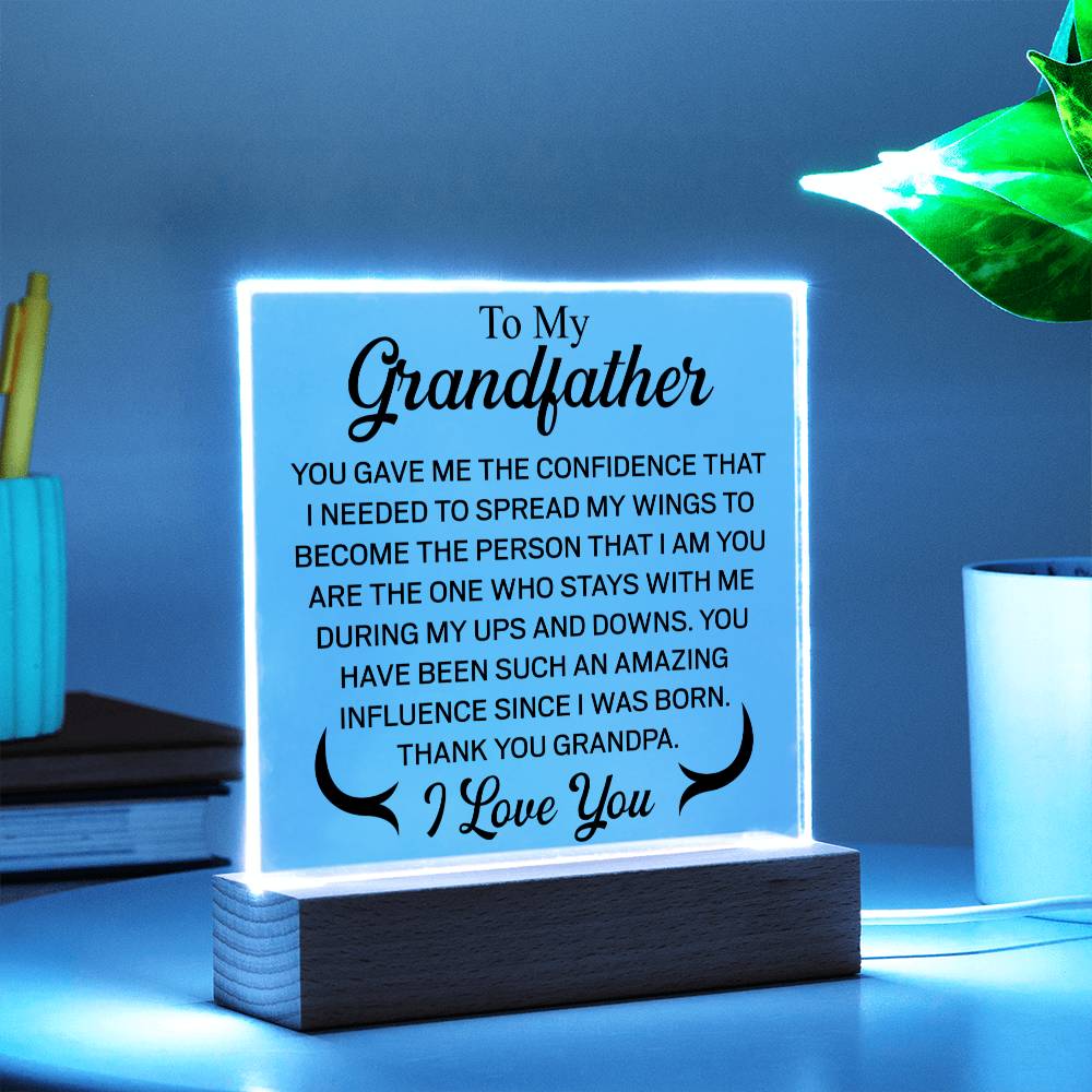 To My Grandfather | I Love You | Acrylic Square Plaque