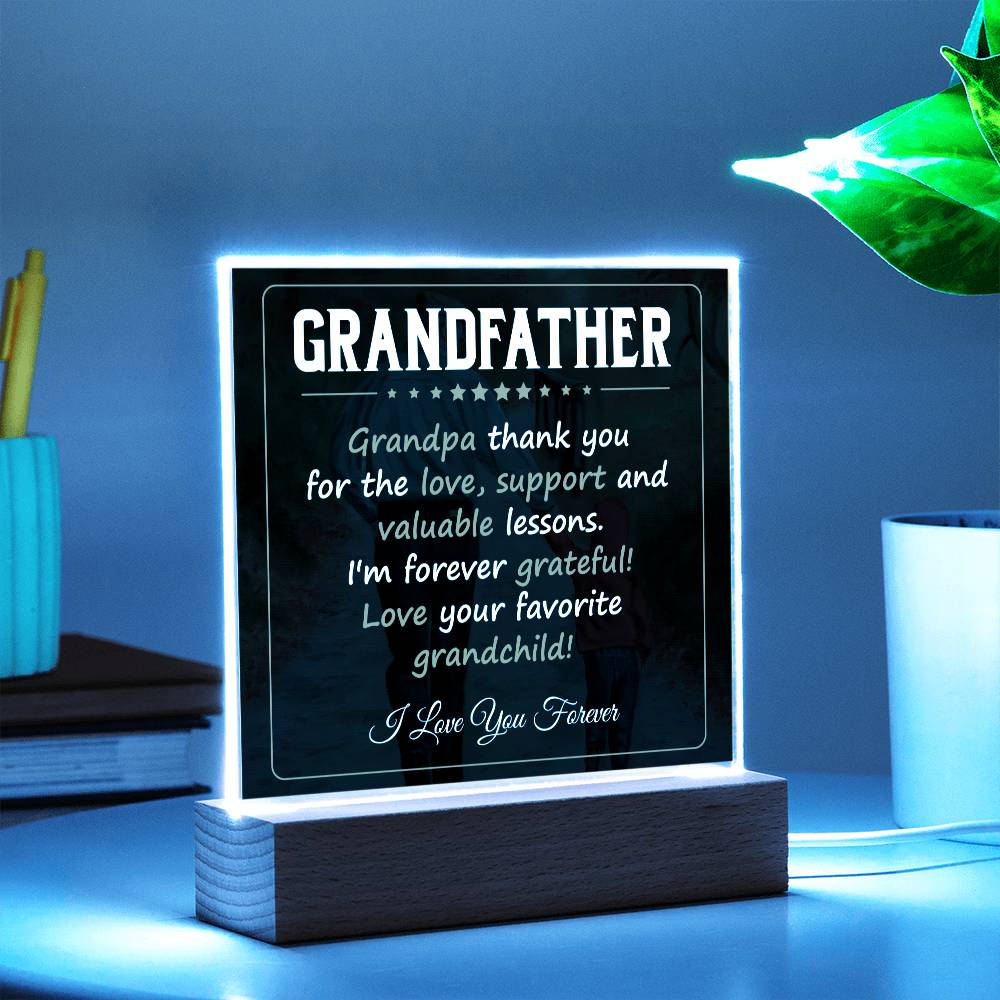 To My Grandfather | I Love You | Acrylic Square Plaque