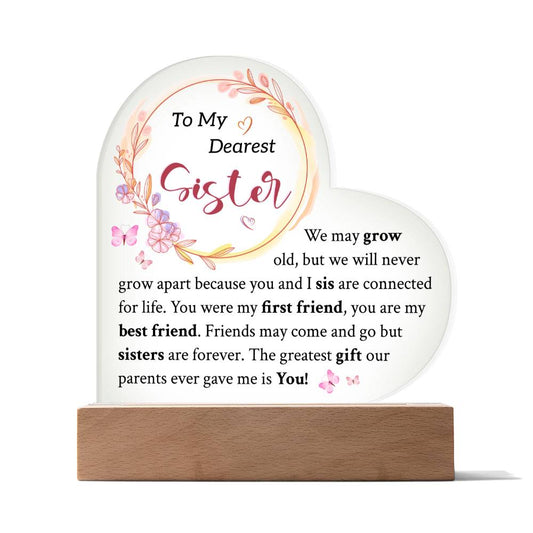 To My Sister | Always Remember | Acrylic Heart Plaque