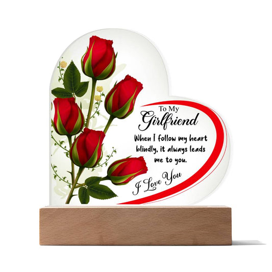 To My Girlfriend | I Love You | Acrylic Heart Plaque