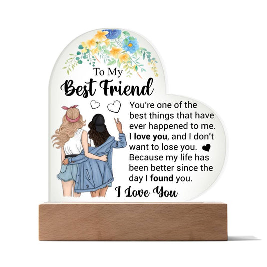 To My Best Friend | I Love You | Acrylic Heart Plaque