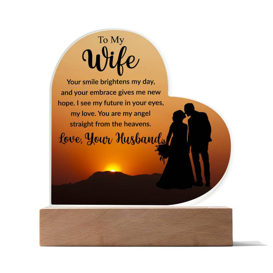 To My Wife | I Love You | Acrylic Heart Plaque