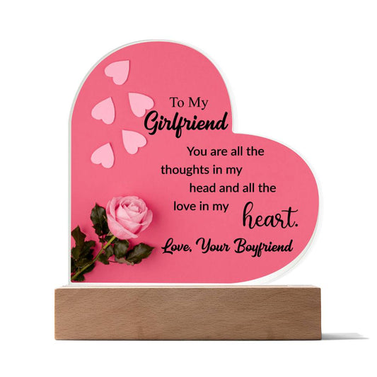 To My Girlfriend | Love Your Boyfriend | Acrylic Heart Plaque