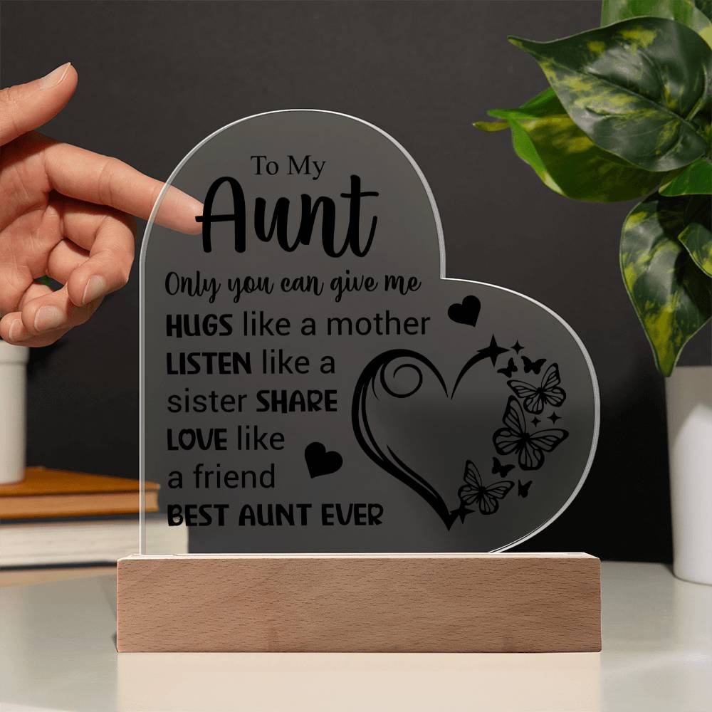 To My Aunt | Best Ant Ever | Acrylic Heart Plaque