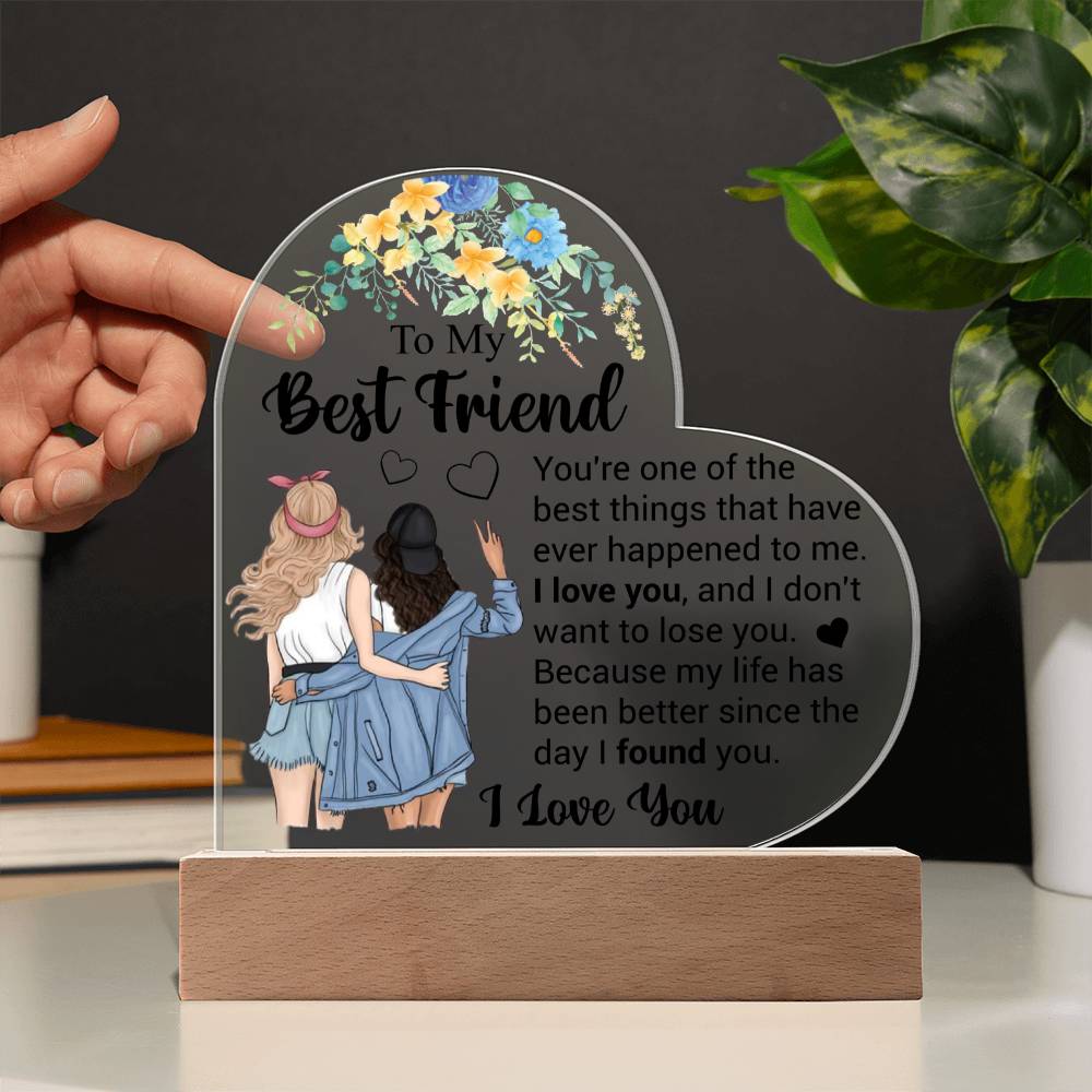 To My Best Friend | I Love You | Acrylic Heart Plaque