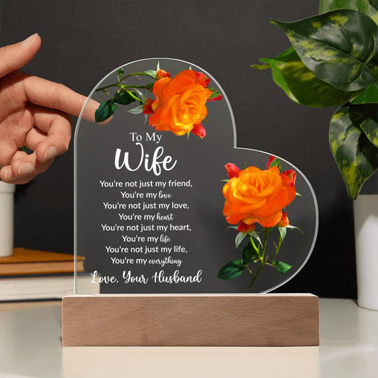 To My Wife | Love Your Husband | Acrylic Heart Plaque