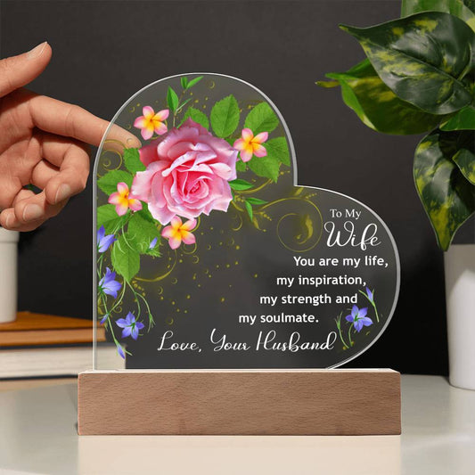 To My Wife | I Love You | Acrylic Heart Plaque