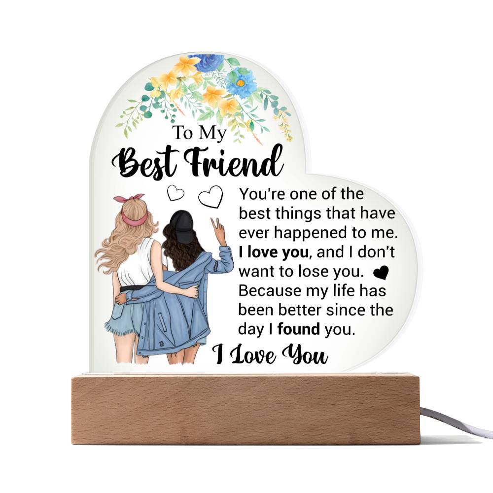 To My Best Friend | I Love You | Acrylic Heart Plaque