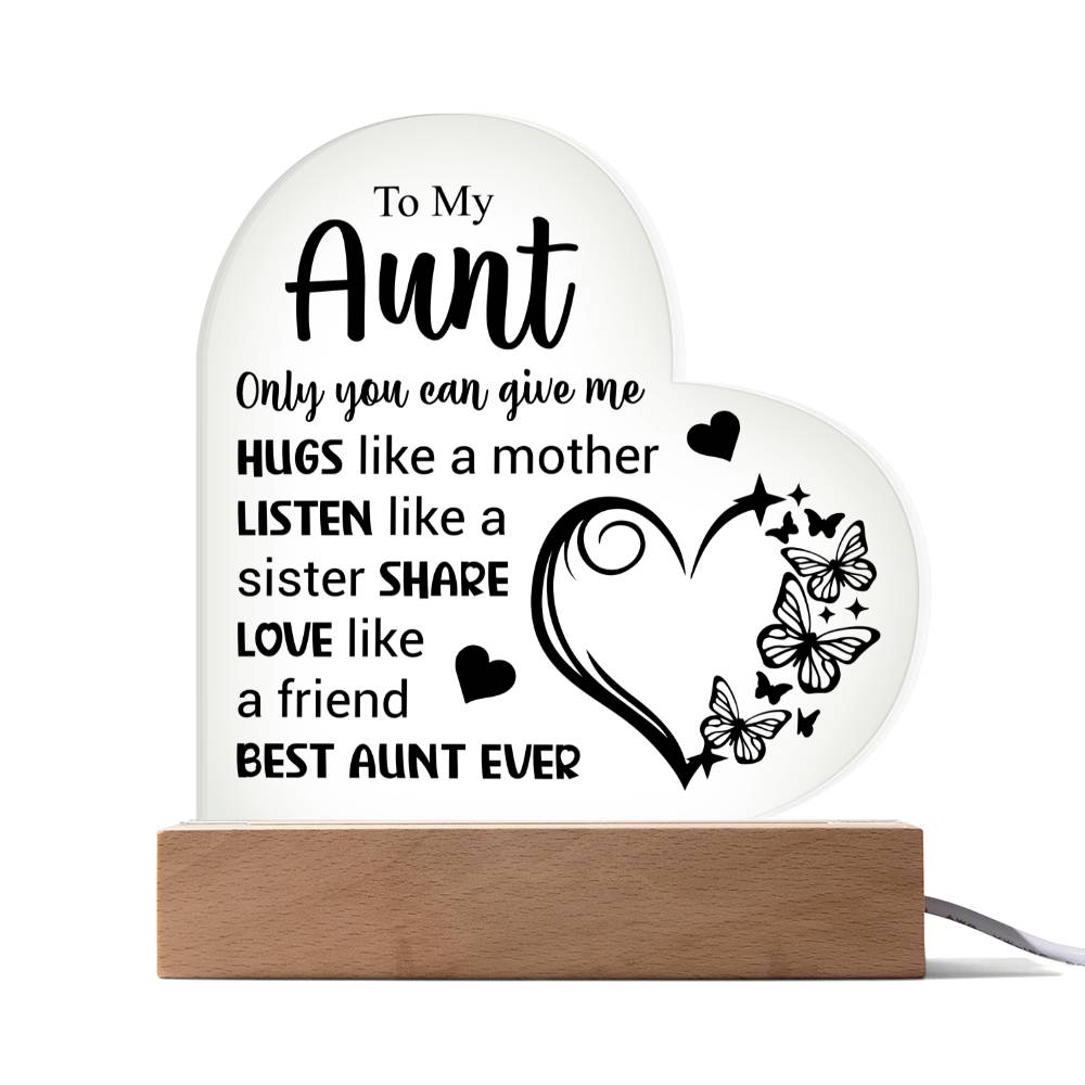 To My Aunt | Best Ant Ever | Acrylic Heart Plaque