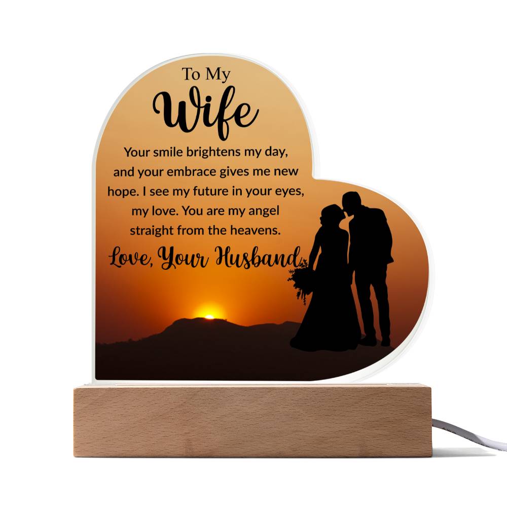 To My Wife | I Love You | Acrylic Heart Plaque