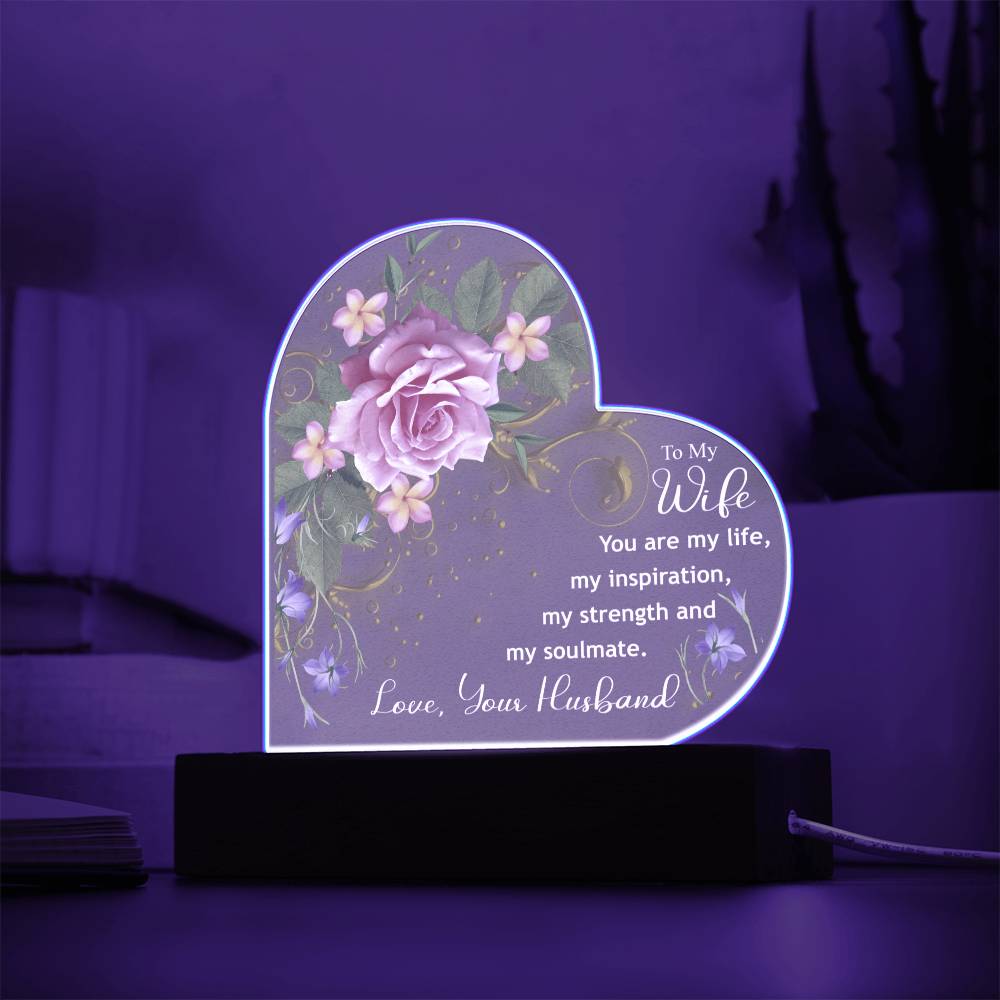 To My Wife | I Love You | Acrylic Heart Plaque