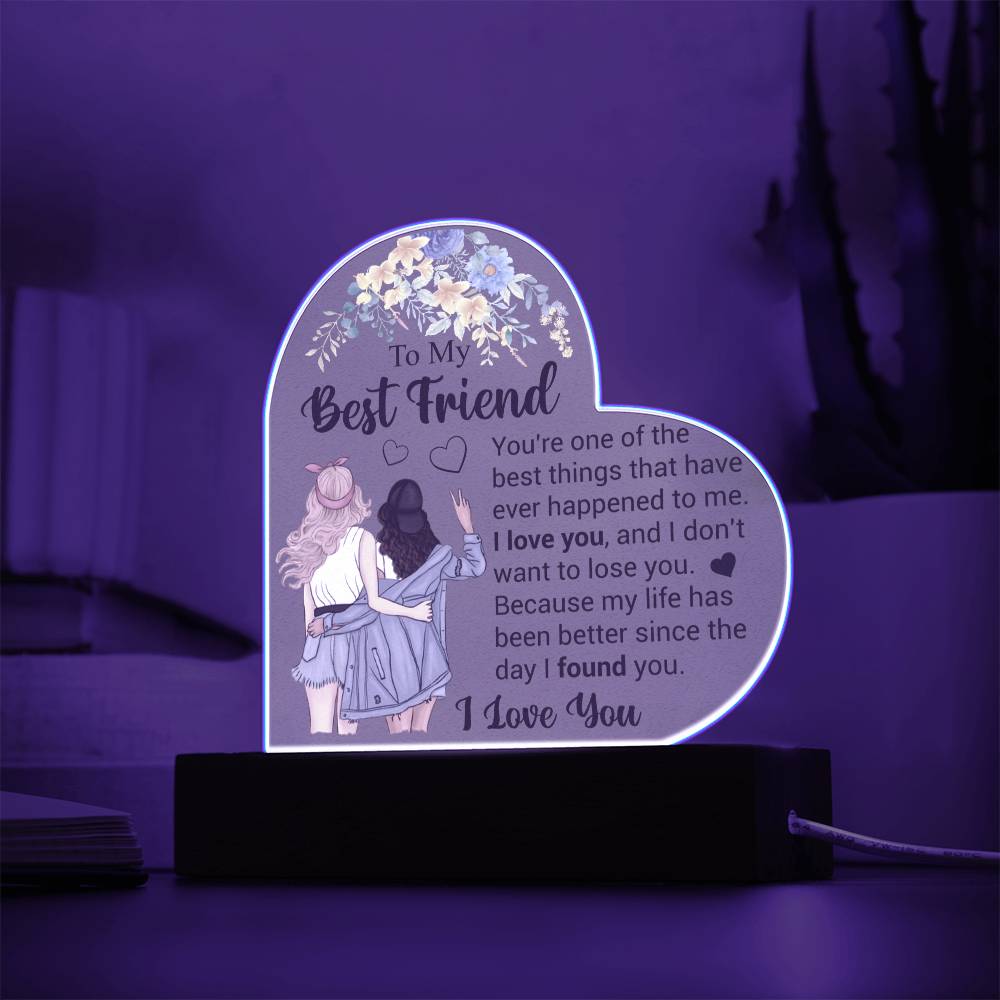 To My Best Friend | I Love You | Acrylic Heart Plaque