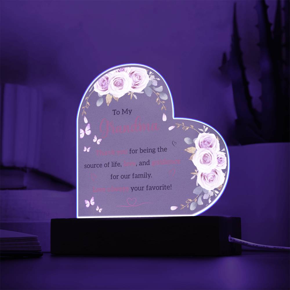 To My Grandmom | I Love You | Acrylic Heart Plaque