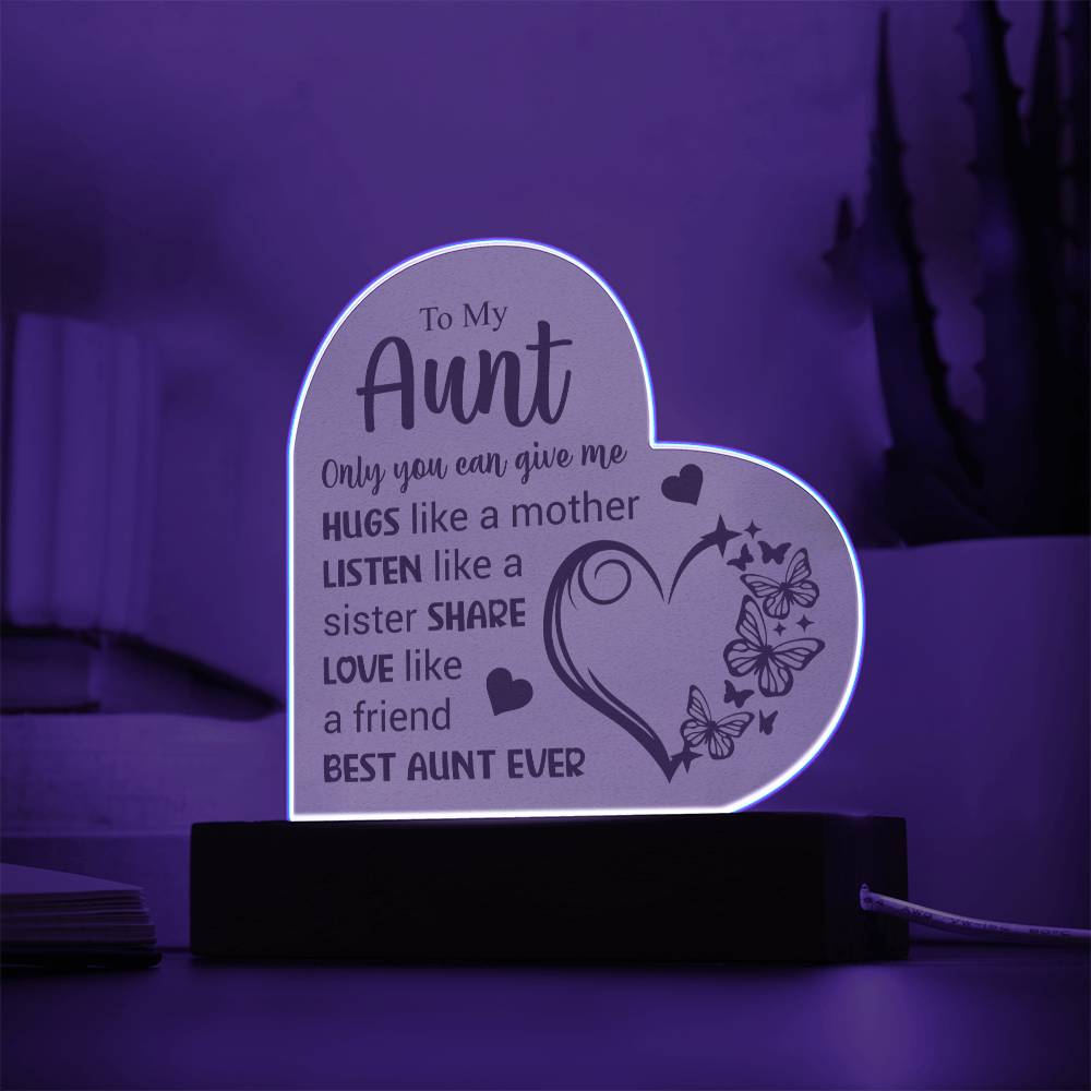 To My Aunt | Best Ant Ever | Acrylic Heart Plaque