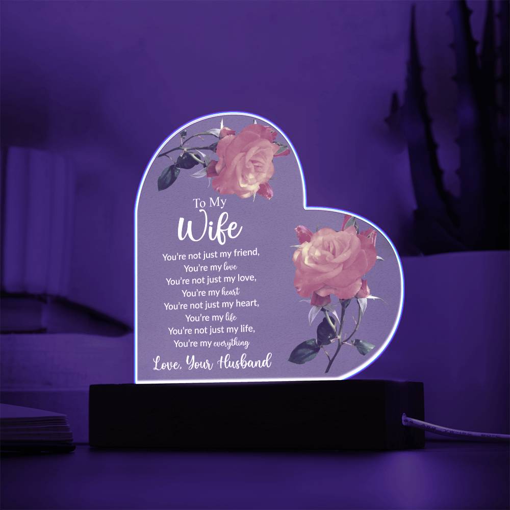 To My Wife | Love Your Husband | Acrylic Heart Plaque