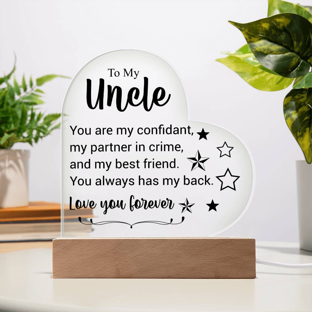 To My Uncle | Love You Forever | Acrylic Heart Plaque