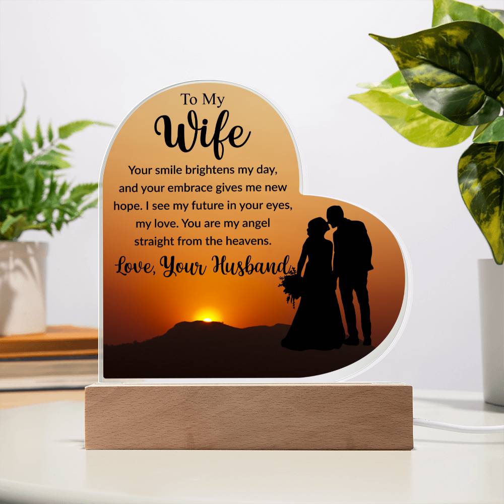 To My Wife | I Love You | Acrylic Heart Plaque