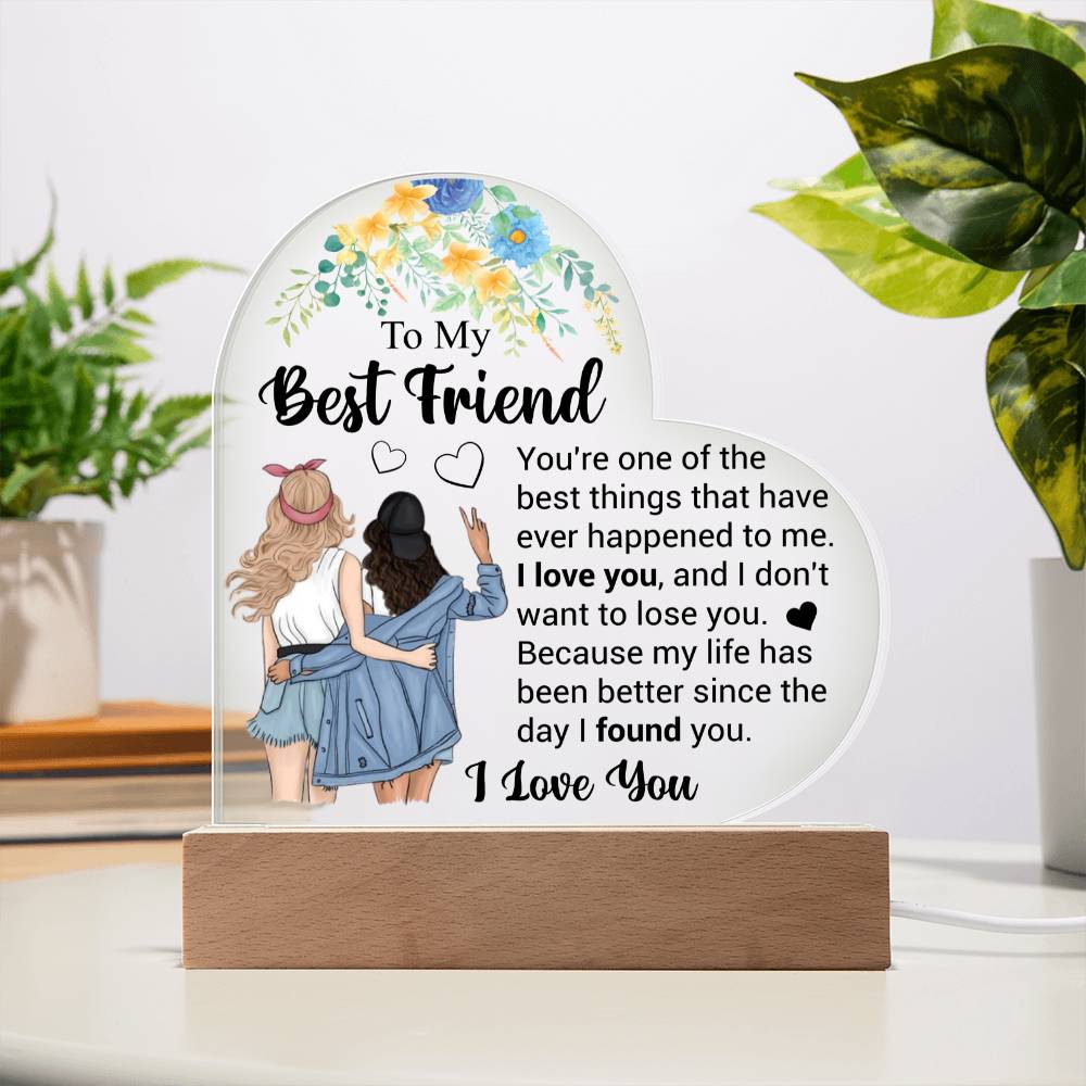 To My Best Friend | I Love You | Acrylic Heart Plaque