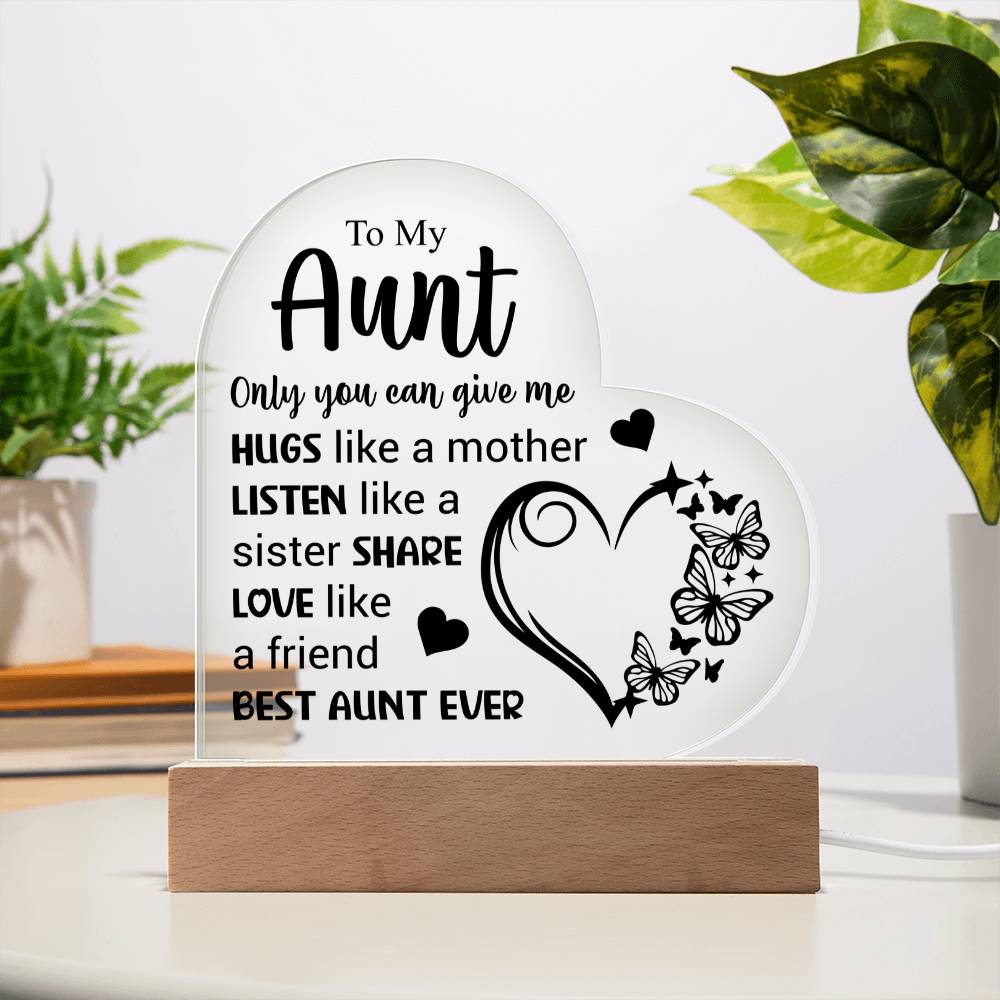 To My Aunt | Best Ant Ever | Acrylic Heart Plaque