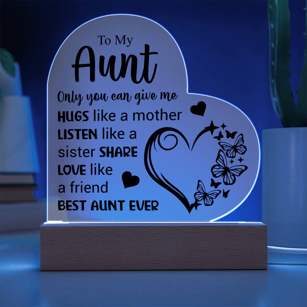 To My Aunt | Best Ant Ever | Acrylic Heart Plaque