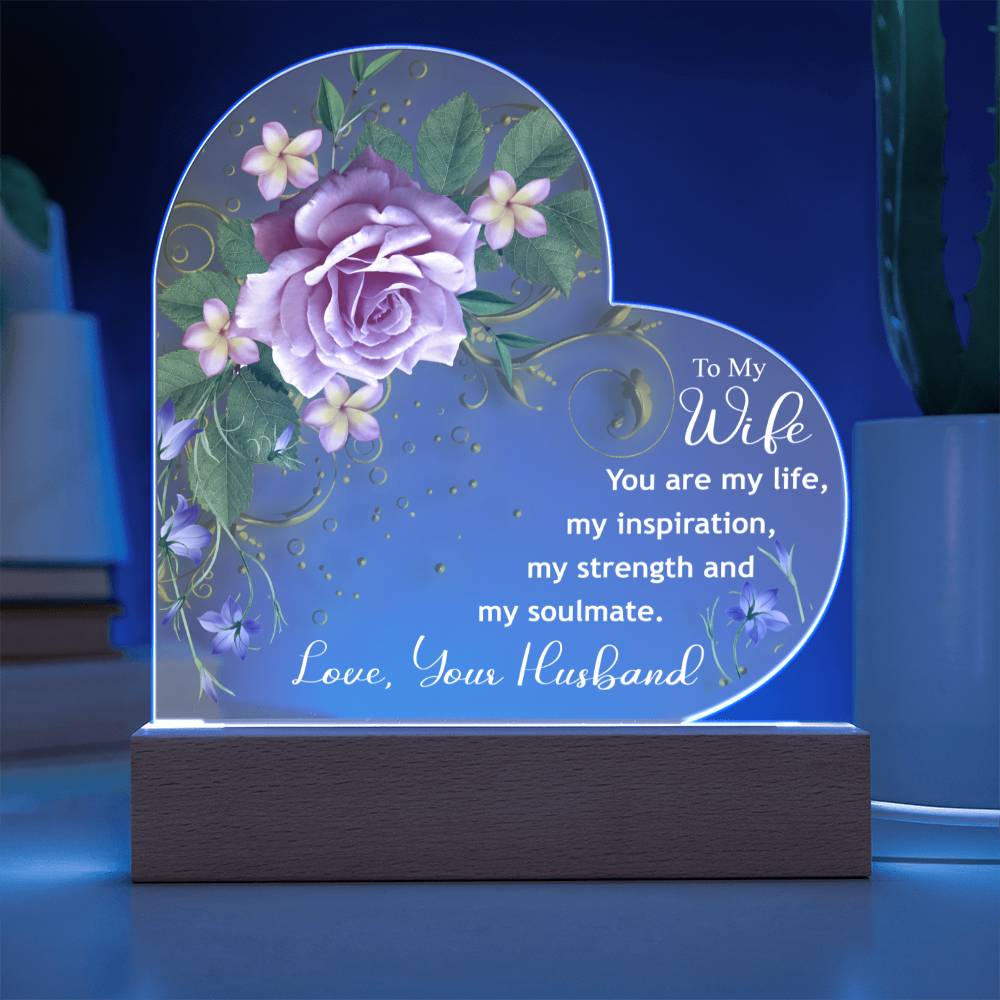 To My Wife | I Love You | Acrylic Heart Plaque