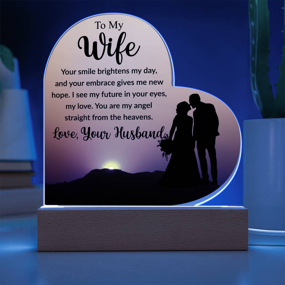 To My Wife | I Love You | Acrylic Heart Plaque