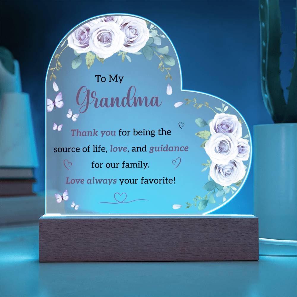 To My Grandmom | I Love You | Acrylic Heart Plaque