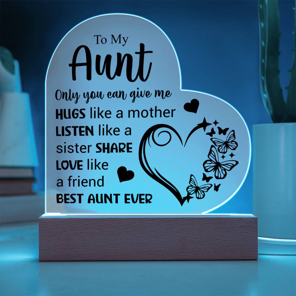 To My Aunt | Best Ant Ever | Acrylic Heart Plaque