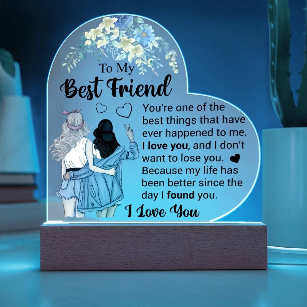 To My Best Friend | I Love You | Acrylic Heart Plaque