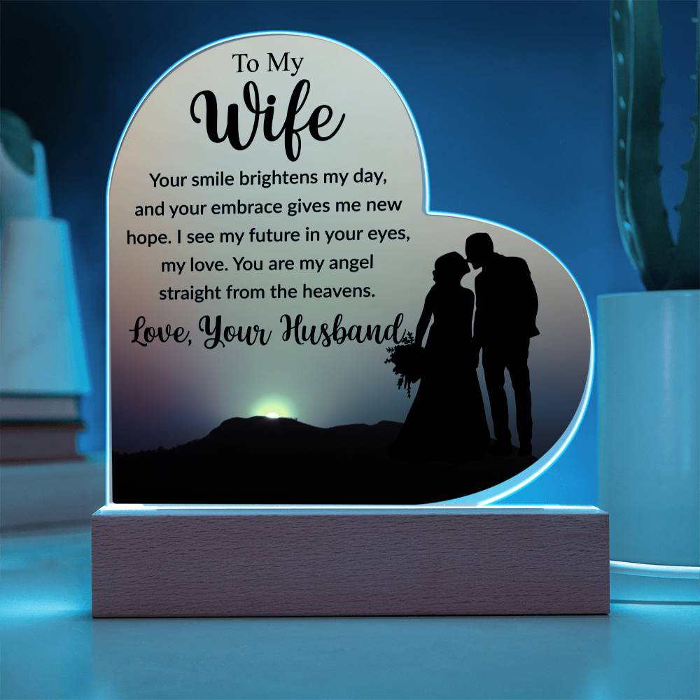 To My Wife | I Love You | Acrylic Heart Plaque