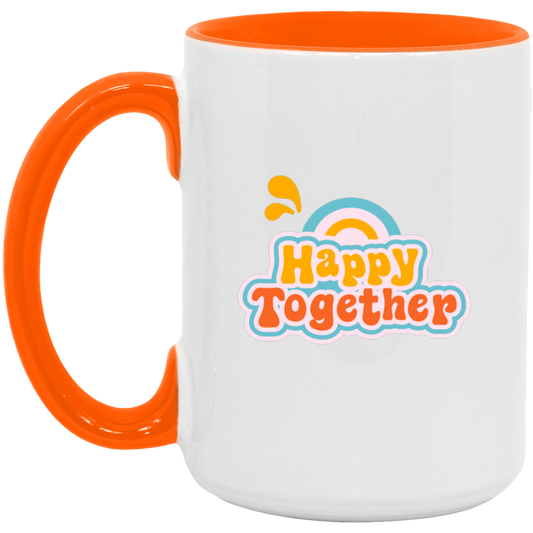 Pink and Orange Happy Together Vibrant Pop Motivational Mug 15OZ