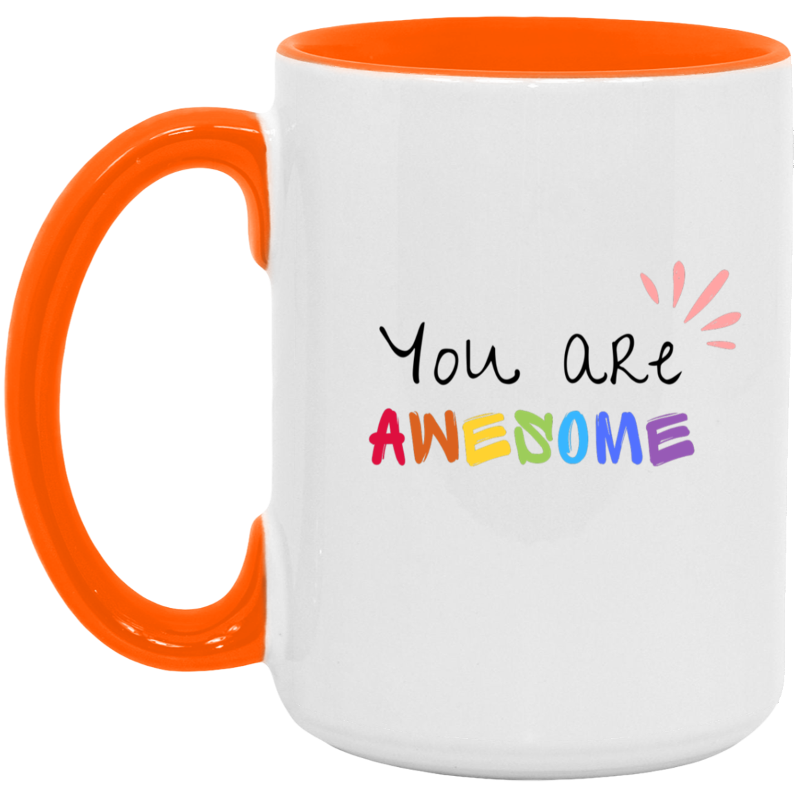 You Are Awesome Multicolor Vibrant Positive Words Mug   15oz. Accent Mug