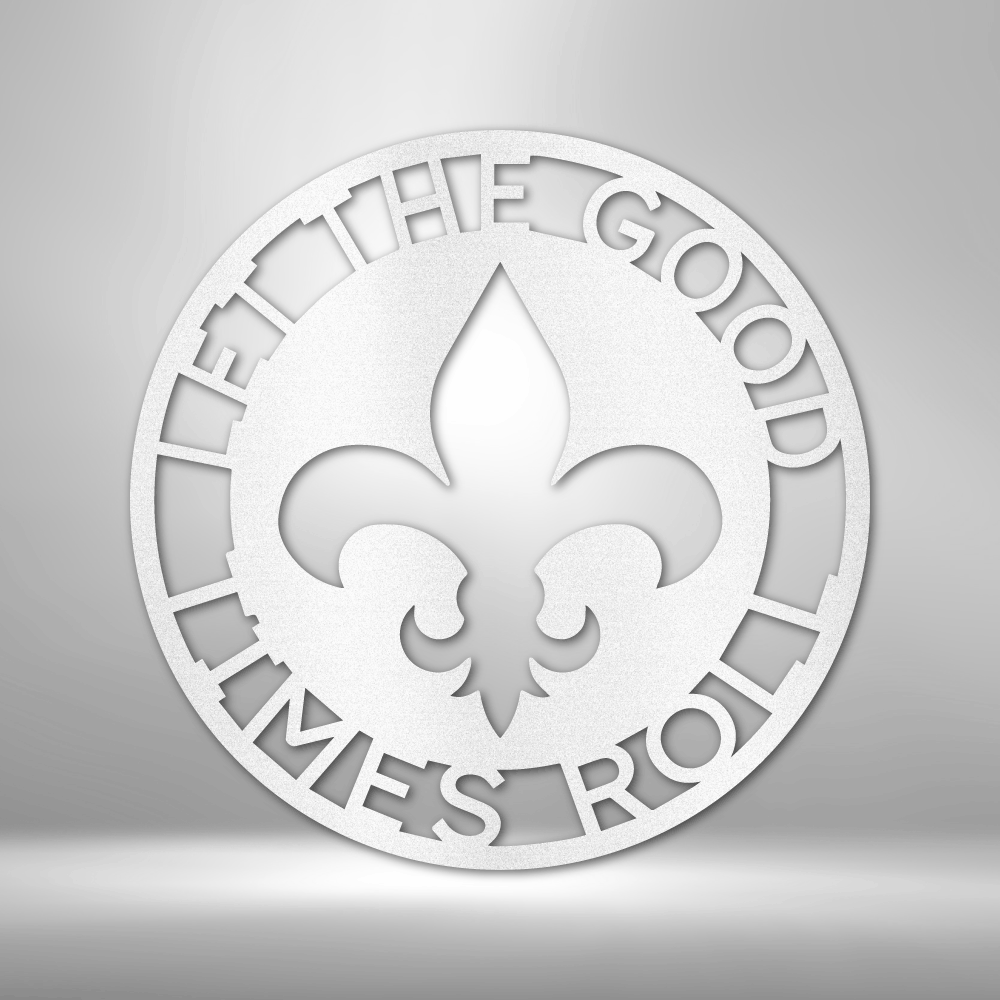 Image of Fleur De Lis Ring Monogram Steel Sign